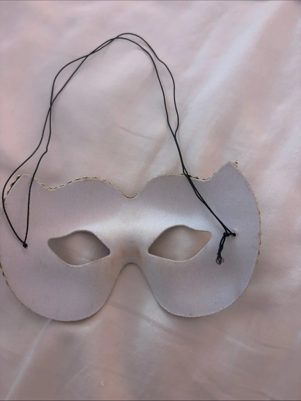 Pink Glitter Venetian Eye Mask with Black Trim